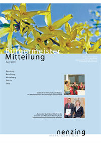 Nenzing Magazin - Bürgermeistermitteilung April 2009