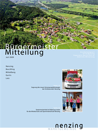 Nenzing Magazin - Bürgermeistermitteilung Juli 2009