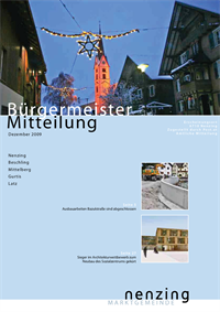 Nenzing Magazin - Bürgermeistermitteilung  Dezember 2009