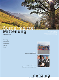Nenzing Magazin - Bürgermeistermitteilung  Oktober 2010