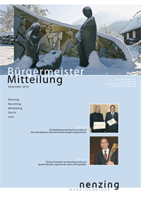 Nenzing Magazin - Bürgermeistermitteilung Dezember2010