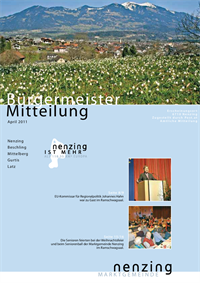 Nenzing Magazin - Bürgermeistermitteilung April 2011