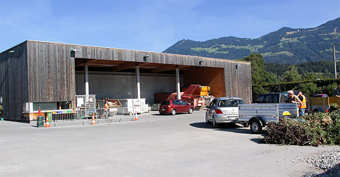 Recyclingstation beim Bauhof